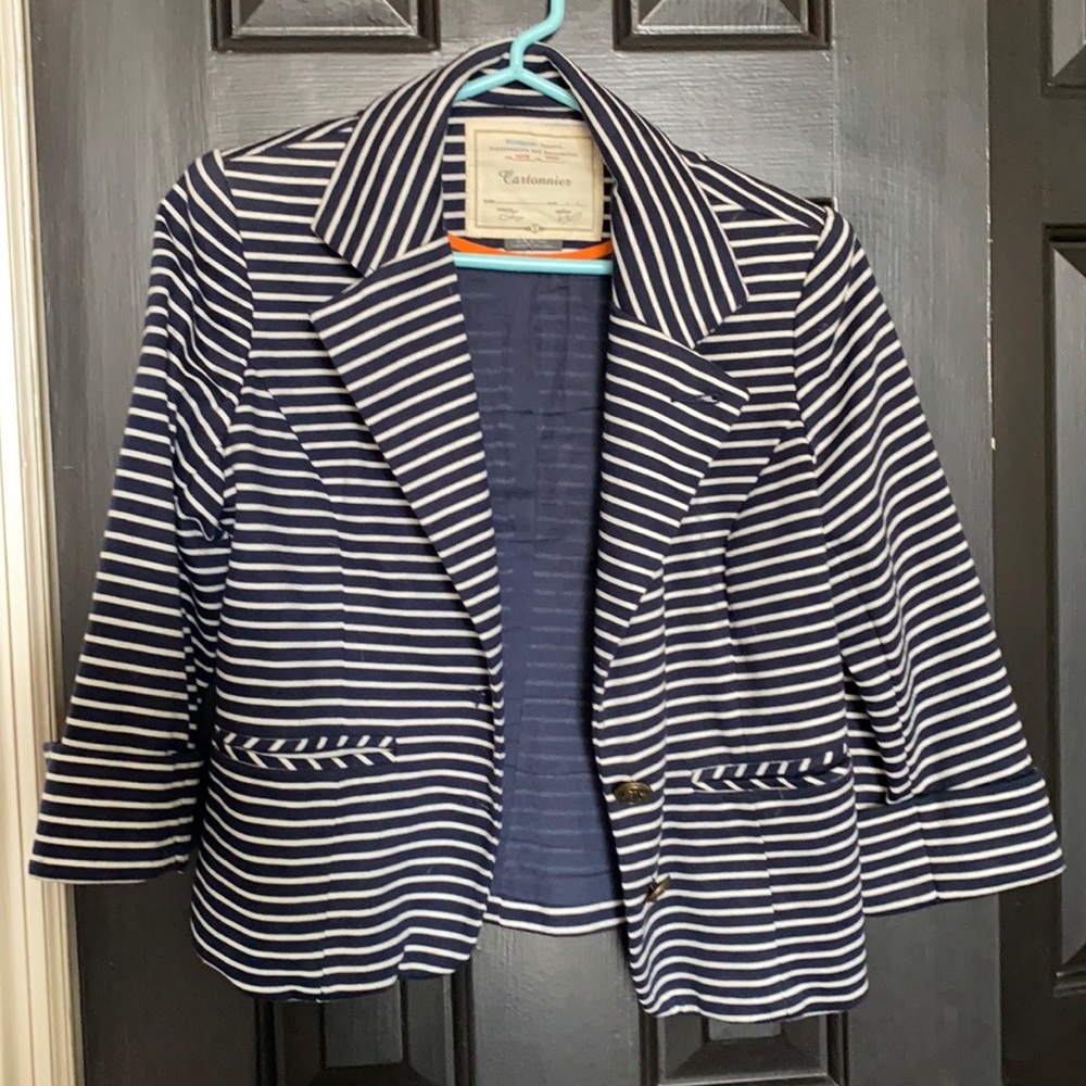 cropped nautical blazer